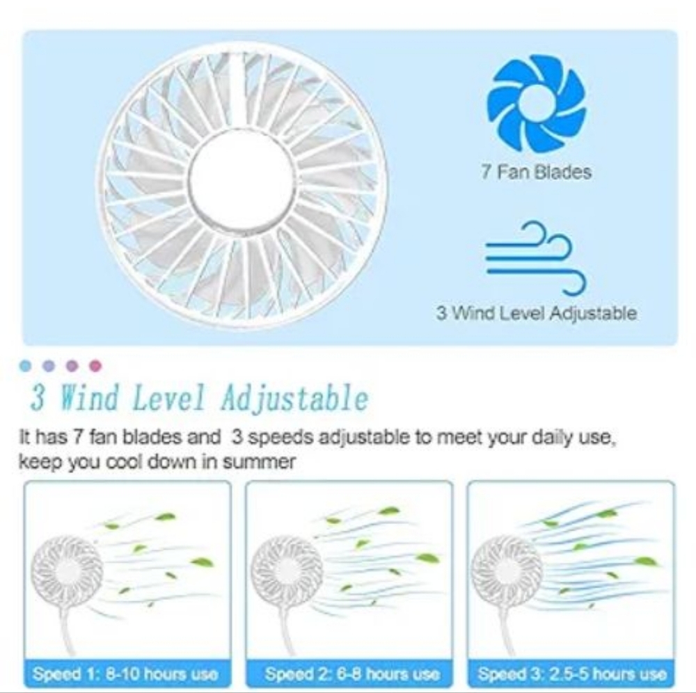 Portable Neck Fan Color Changing LED - Picture 5 of 5